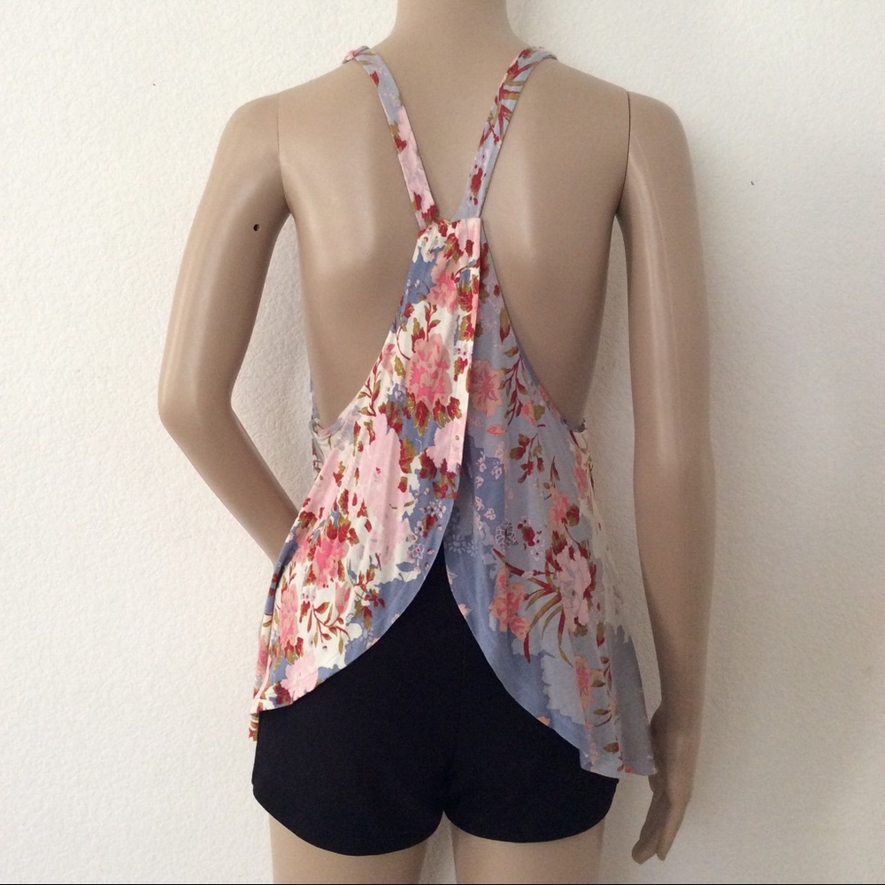 UO Kimchi Blue Tulip Back Floral Flowy Tank M - Picture 5 of 8